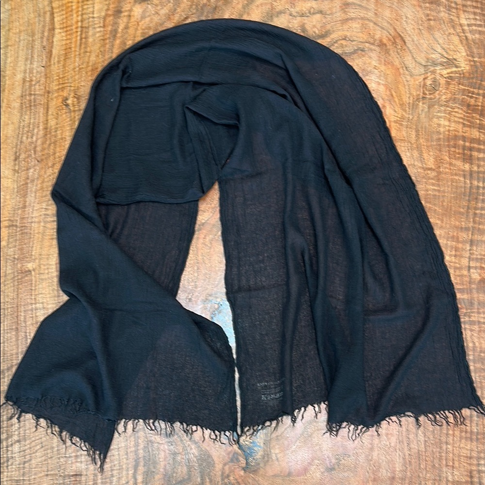 Isabel Marant Étoile Black Fringed Scarf